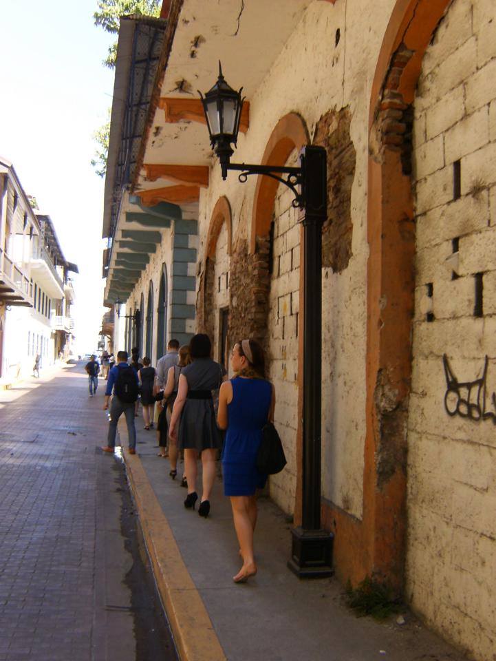 Scholars touring the Old City before meeting with the Minister of the Presidency, Roberto Henriquez